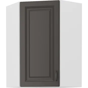 Kuchyňská skříňka Vysoká rohová skříňka SOPHIA - 60x60 cm, tmavě šedá / bílá
