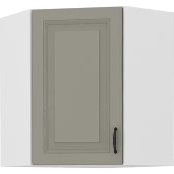 Kuchyňská skříňka Horní rohová skříňka SOPHIA - 60x60 cm, světle šedá / bílá