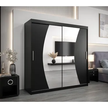 Šatní skříň Skříň s posuvnými dveřmi JASMINA - 200 cm, černá