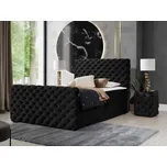 Hotelová dvojlůžková postel 200x200 VALANCIA LUX - černá + topper ZDARMA