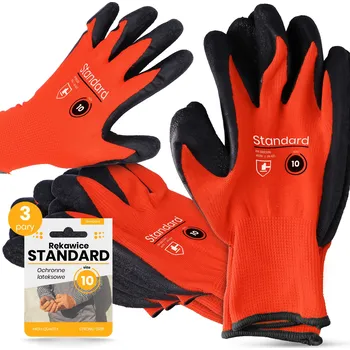 Pracovní rukavice 3x Pracovní Rukavice Ochranné Rukavice LATEXOVÉ vel. 10 Dílenské ODPO WN