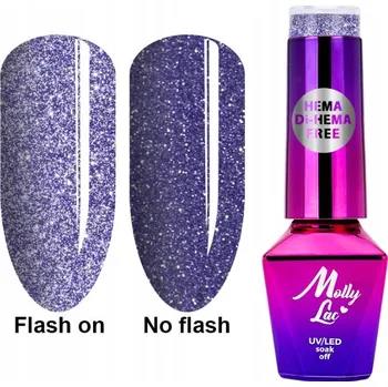 Lak na nehty Hybridní lak barevný lak Molly Lac Černá, Odstíny modré