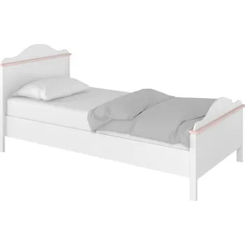 Dětská postel Dětská postel s matrací a roštem 90x200 LEGUAN - bílá / růžová