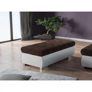 Taburet Taburet ABEL 2 - bílá ekokůže / hnědý