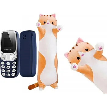 plyšák Sada Plyšová Hračka Polštář Kočka + MINI TELEFON 2v1