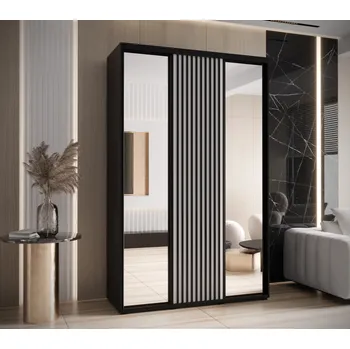 Šatní skříň Šatní skříň BAYLIN 2 - 150/45 cm, černá / bílá / černá