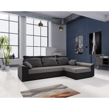 Sedací souprava Rozkládací rohová sedací souprava PARI - tmavě šedá / černá