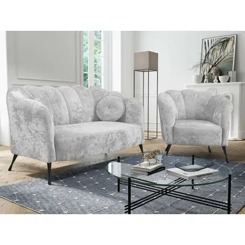 Sedací souprava Sestava sedacích souprav KOHANA - šedá / černé nožky