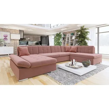 Sedací souprava Sedací rozkládací souprava do U PHOENIX - růžovohnědá, levý roh