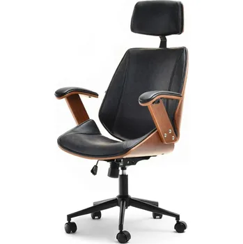 Kancelářská židle EVALISA - ořech / antická černá / černá