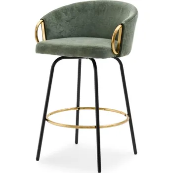 Barová židle Barová židle FINBAR - zelená / černá / zlatá
