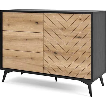 Komoda Kombinovaná komoda NAMIRO - černá / dub evoke