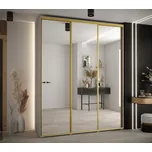 Šatní skříň INDIRA 2 - 200/60 cm, kašmír / zlatá