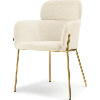 Jídelní židle Čalouněná jídelní židle ELIZARA - krémová 1 / zlatá