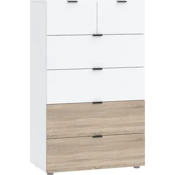 Komoda Šuplíková komoda ZARA - bílá / dub
