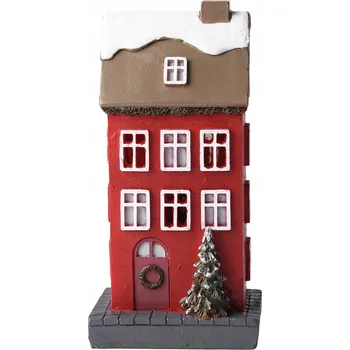 Vánoční dekorace LED FIGURKA DOMEČEK SKANDINÁVSKÝ VÁNOČNÍ DOMEK JAKO DÁREK PAMÁTKA 14 cm