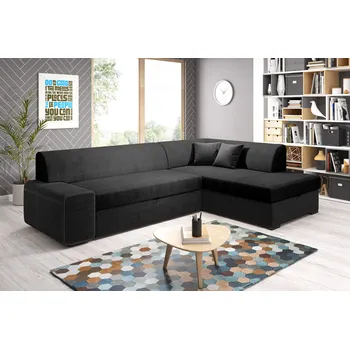 Sedací souprava Rohová sedací souprava VALTRUDA - černá 2, pravý roh