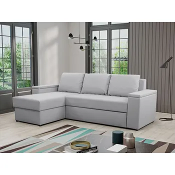 Sedací souprava Rohová sedačka na každodenní spaní MOMOKA - světlá šedá