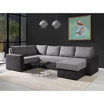 Sedací souprava Sedačka do U na každodenní spaní MIKO 2 - šedá, pravý roh