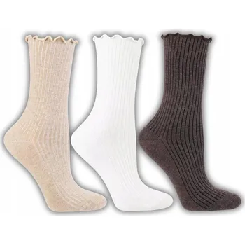 Dámské ponožky 3x ponožky dámské dlouhé ponožky vícebarevné teplé MORAJ 38-41