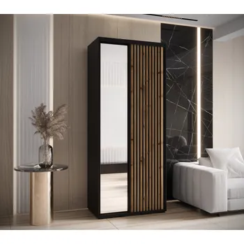 Šatní skříň Šatní skříň FIDELIA 2 - 110/45 cm, černá / dub artisan / černá