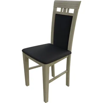 Jídelní židle Židle do kuchyně MOVILE 12 - dub sonoma / černá ekokůže