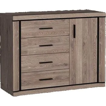 Komoda Šuplíková komoda s dvířky AIRA - dub lanýž