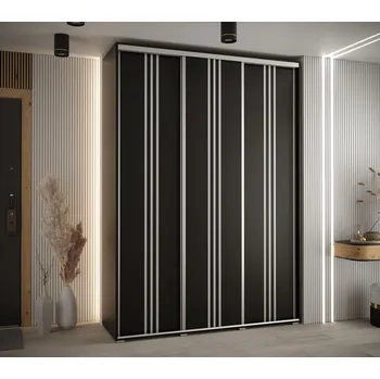 Šatní skříň Šatní skříň ASIRI 6 - 170/45 cm, černá / stříbrná