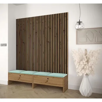 Předsíňová stěna Stěna do předsíně ZAMORA 5 - dub artisan / tyrkysová