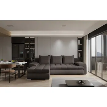 Sedací souprava Rozkládací sedací souprava BIBIANA 2 - tmavě hnědá, levý roh