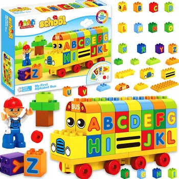 ostatní stavebnice STAVEBNÍ STAVEBNICE VZDĚLÁVACÍ SADA AUTOBUS 53 DÍLŮ PRO DĚTI JAKO DÁREK