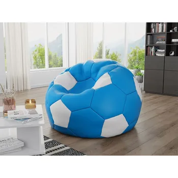 Sedací pytel Sedací pytel ve tvaru míče AMADEO - bílý / modrý