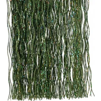 Vánoční dekorace Tmavě zelená lesklá dekorační lameta, vánoční ozdoba 40x50 cm