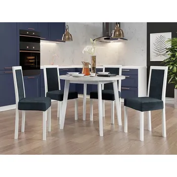 Jídelní stůl Sestava 4+1 do jídelny SALUSIA 1 - bílá / bílá / modrá