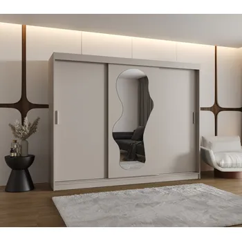 Šatní skříň Šatní skříň 250 cm BEYZA se zrcadlem - kašmírová