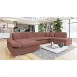 Rozkládací sedačka do U PHOENIX - růžová, levý roh