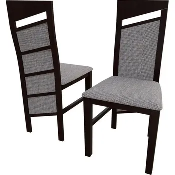 Jídelní židle Čalouněná kuchyňská židle MOVILE 36 - ořech / šedá 2