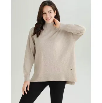 Dámský svetr Oversized úpletový stojáček MY9121 barva: černá