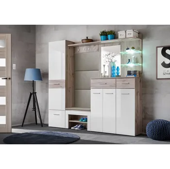 Předsíňová stěna Předsíňová stěna TELA 9 - dub wellington / bílá / béžová