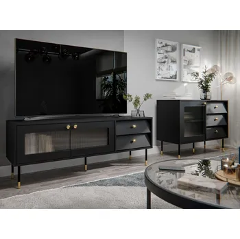 Obývací stěna Stěna do obývacího pokoje FORNEY 1 - černá