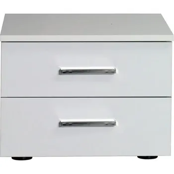 Noční stolek Set 2x noční stolek CAJICA - alpský bílá / lesklý bílý