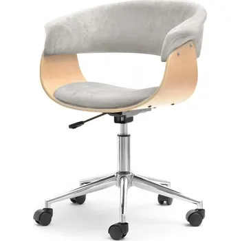 Otočná židle DARLYN - dub / popelavá / chrom