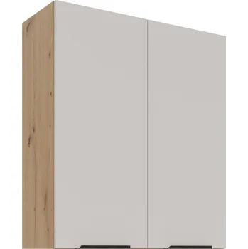 Kuchyňská skříňka Vysoká horní skříňka NICOLLA - šířka 80 cm, kašmír / dub artisan