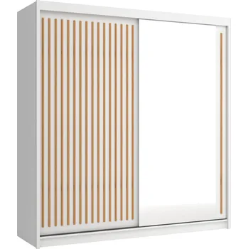 Šatní skříň Šatní skříň se zrcadlem 200/62 KAREN - bílá / dub wotan