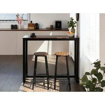 Barový stolek Barový set SERGIO - ořech / černý