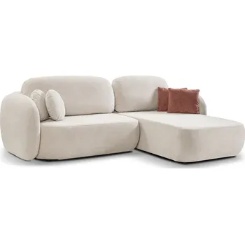 Sedací souprava Rozkládací sedačka s úložným prostorem COBOURG 1 - béžová / růžová, pravý roh