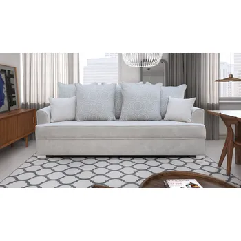 Pohovka Klasická šedá sedačka s polštáři OKSVAL