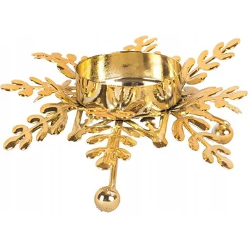 Svícen Kovový svícen sněhová vločka zlatý