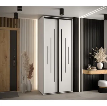 Šatní skříň Šatní skříň YVONA 12 - 110/45 cm, bílá / černá