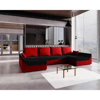 Sedací souprava Sedačka do U ANNELIES - černá / červená